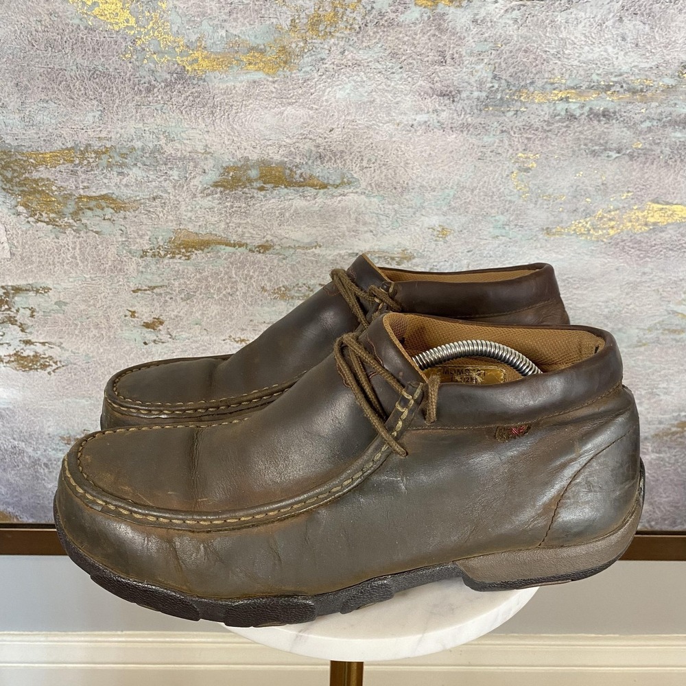 Twisted X Chukka Boots Mens Size 11.5 M Brown Leather Steel Toe Slip Resistant